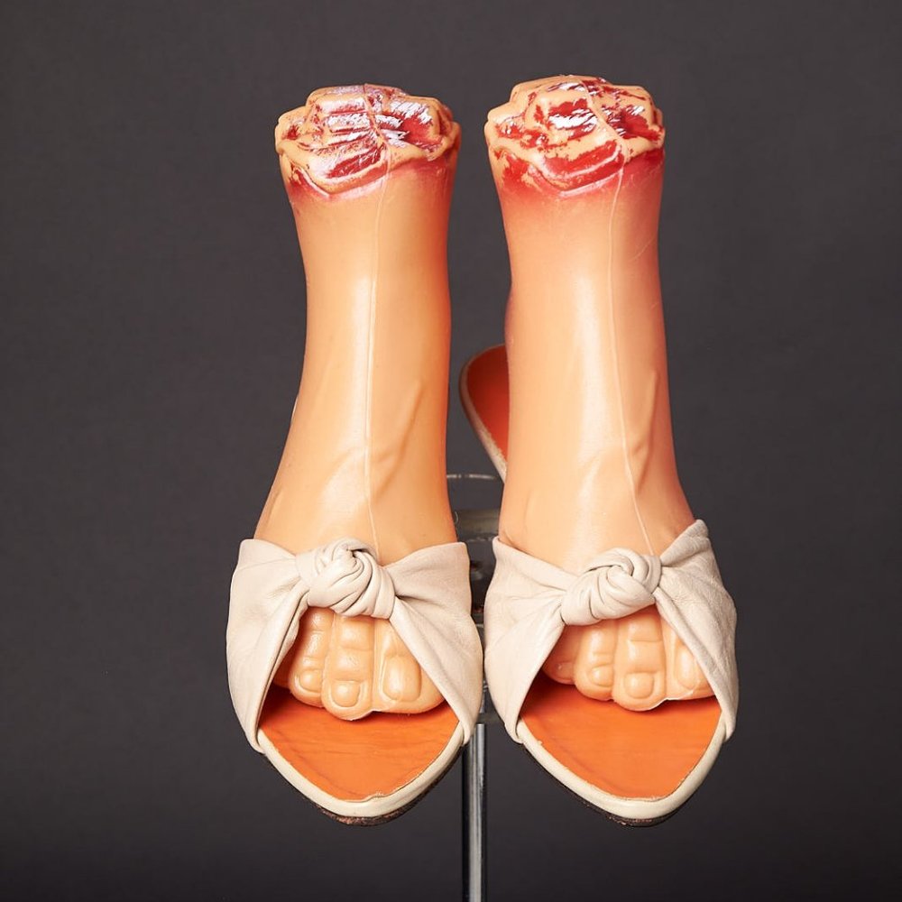 1950s Gustinettes Cream Kitten Heels Sandals